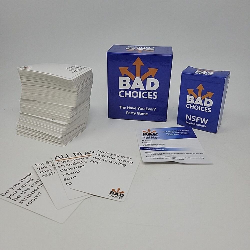 BAD CHOICES The "Have You Ever?" Party Game + Expansion 2019 Adult Card